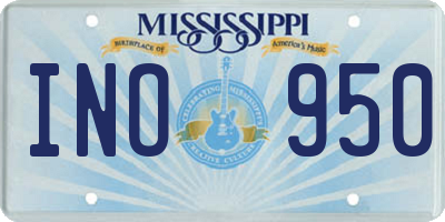 MS license plate INO950