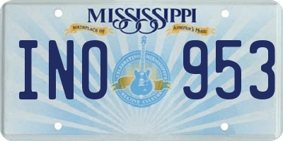 MS license plate INO953