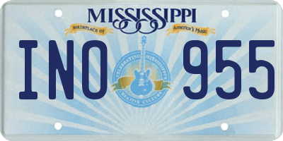 MS license plate INO955