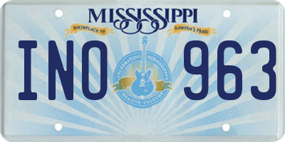 MS license plate INO963