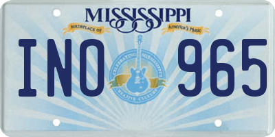 MS license plate INO965