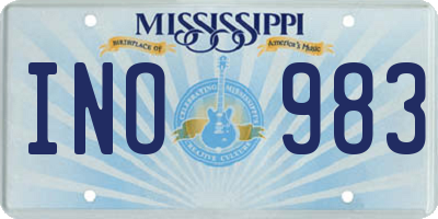 MS license plate INO983