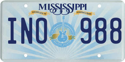MS license plate INO988