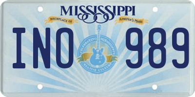 MS license plate INO989