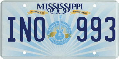 MS license plate INO993
