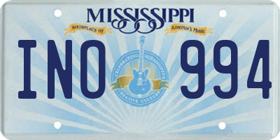 MS license plate INO994