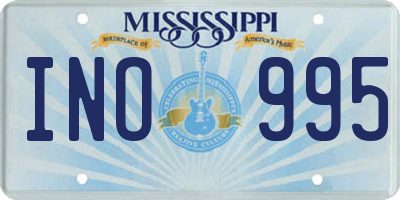 MS license plate INO995
