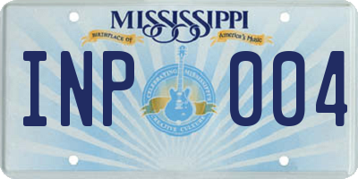 MS license plate INP004