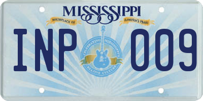 MS license plate INP009
