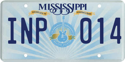 MS license plate INP014