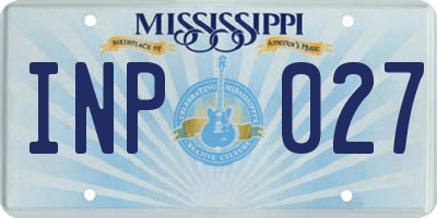 MS license plate INP027