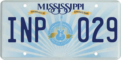 MS license plate INP029