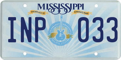 MS license plate INP033