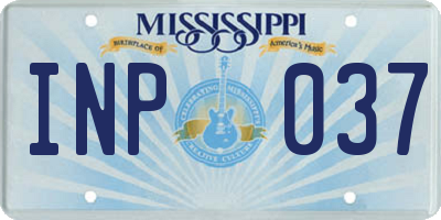 MS license plate INP037
