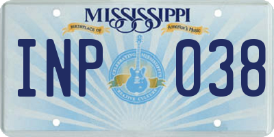 MS license plate INP038