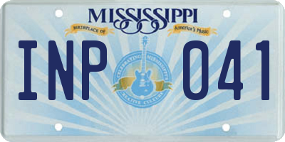 MS license plate INP041