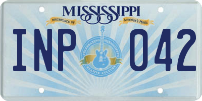 MS license plate INP042