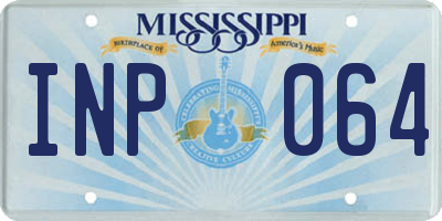 MS license plate INP064
