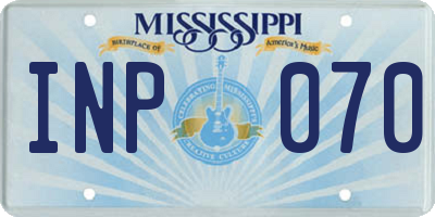 MS license plate INP070