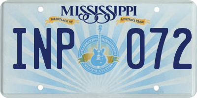 MS license plate INP072
