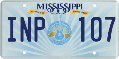 MS license plate INP107