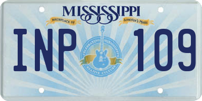 MS license plate INP109