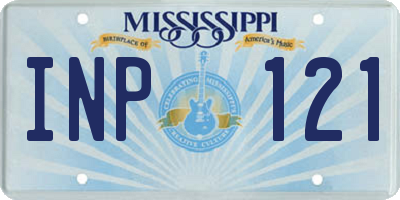 MS license plate INP121