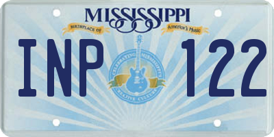 MS license plate INP122