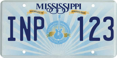 MS license plate INP123