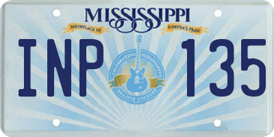 MS license plate INP135