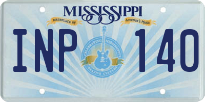 MS license plate INP140