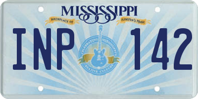 MS license plate INP142