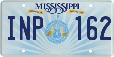 MS license plate INP162