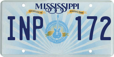 MS license plate INP172
