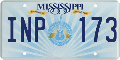 MS license plate INP173