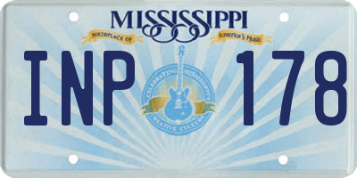 MS license plate INP178
