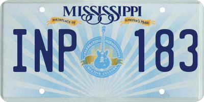MS license plate INP183