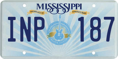 MS license plate INP187