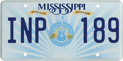 MS license plate INP189