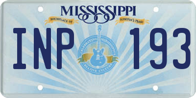 MS license plate INP193