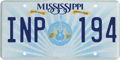 MS license plate INP194