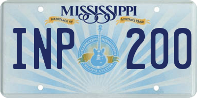 MS license plate INP200