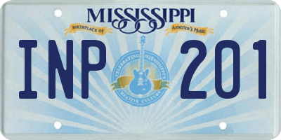 MS license plate INP201