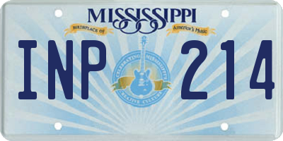 MS license plate INP214