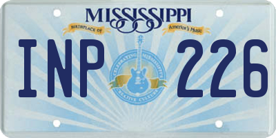 MS license plate INP226