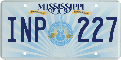 MS license plate INP227