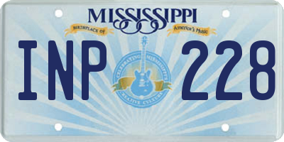 MS license plate INP228