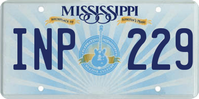 MS license plate INP229
