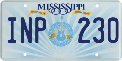 MS license plate INP230
