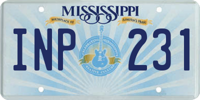 MS license plate INP231